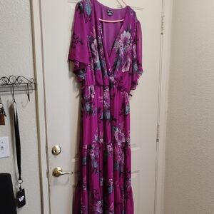 Floral Purple Maxi Dress Size XL